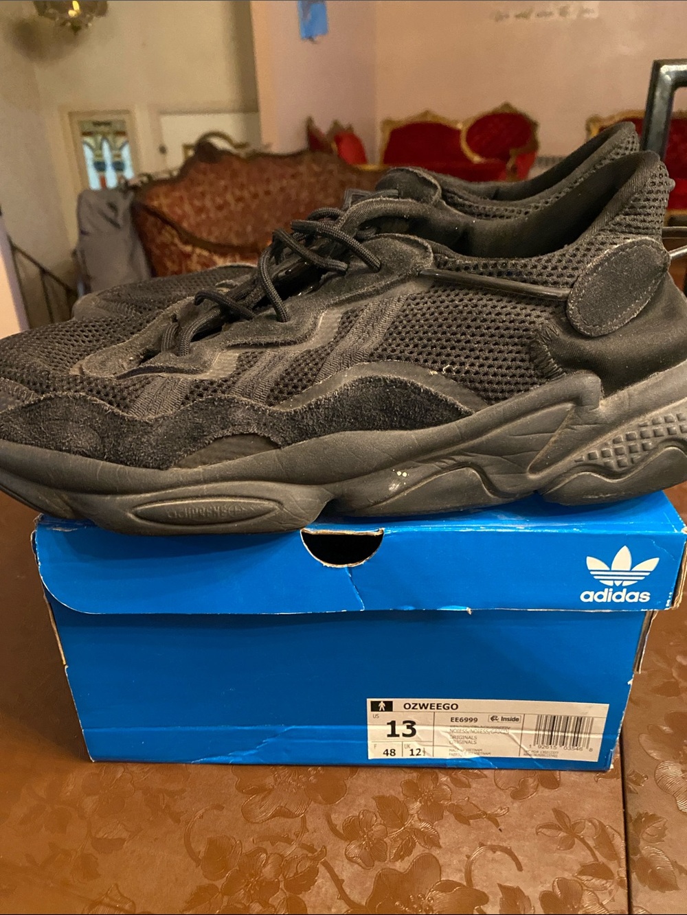 adidas Black Ozweego Mesh & Suede Men's Sneakers